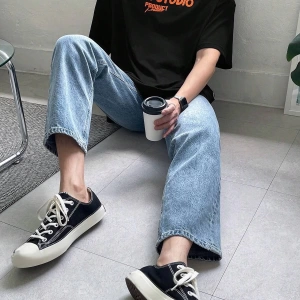 Unisex Oversize Kalıp Pamuk Harfli Grafik Damla Omuz Harajuku Style