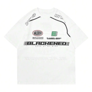 Unisex Oversize Kalıp Sloganlı Grafik Harajuku Style