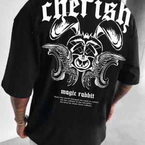 Unisex Oversize Kalıp Sloganlı Grafik Harajuku Style