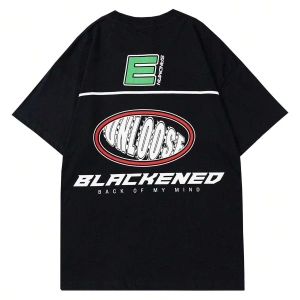 Unisex Oversize Kalıp Sloganlı Grafik Harajuku Style