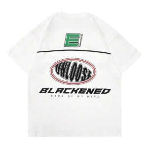 Unisex Oversize Kalıp Sloganlı Grafik Harajuku Style