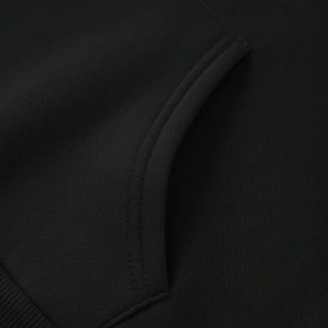 Unisex Oversize Kapüşonlu Kanguru Cepli Cat Meow Baskılı Siyah