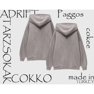 Unisex Oversize Kapüşonlu Kanguru Cepli Sevgili Tesettür Baskılı