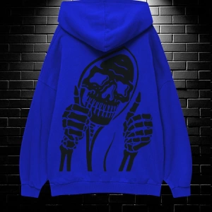 Unisex Oversize Kapüşonlu Kanguru Cepli Stay Positive Test Negative Baskılı Sweatshirt Hoodie