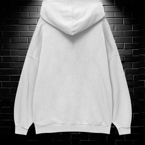 Unisex Oversize Kapüşonlu Kanguru Cepli Timberwolves Baskılı Sweatshirt Hoodie Beyaz