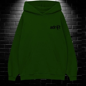 Unisex Oversize Kapüşonlu Kanguru Cepli Wasted Baskılı Sweatshirt Hoodie