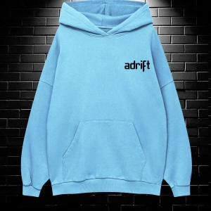 Unisex Oversize Kapüşonlu Kanguru Cepli Wasted Baskılı Sweatshirt Hoodie