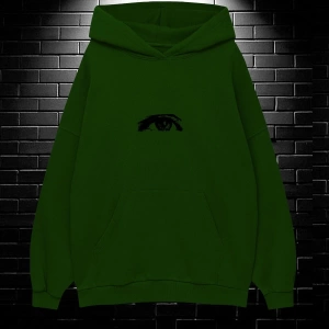 Unisex Oversize Kapüşonlu Kanguru Cepli Wıshful Baskılı Sweatshirt Hoodie