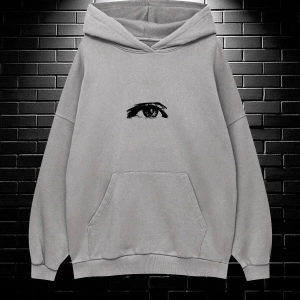 Unisex Oversize Kapüşonlu Kanguru Cepli Wıshful Baskılı Sweatshirt Hoodie