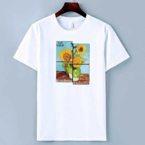 Unısex Oversıze Pamuklu Baskılı Siyah Beyaz Indigo Renk T-shirt