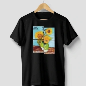 Unısex Oversıze Pamuklu Baskılı Siyah Beyaz Indigo Renk T-shirt