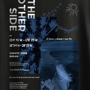 Unisex Oversize The Order Side Baskılı T-shirt