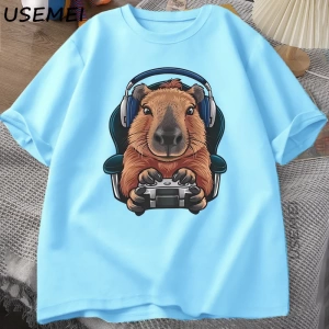 Unisex Oyuncu Kapibara Gömlek, Kapibara Tank Top, Grafik Sevimli Kemirgen Tişörtü, Denetleyic 2982