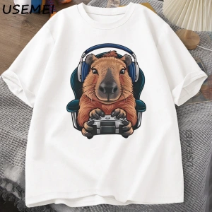 Unisex Oyuncu Kapibara Gömlek, Kapibara Tank Top, Grafik Sevimli Kemirgen Tişörtü, Denetleyic 2982