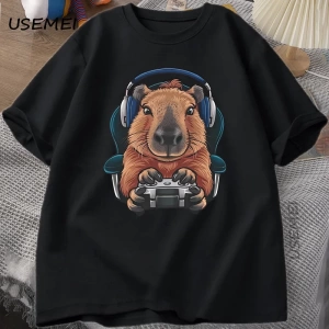 Unisex Oyuncu Kapibara Gömlek, Kapibara Tank Top, Grafik Sevimli Kemirgen Tişörtü, Denetleyic 2982