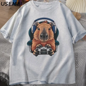 Unisex Oyuncu Kapibara Gömlek, Kapibara Tank Top, Grafik Sevimli Kemirgen Tişörtü, Denetleyic 2982