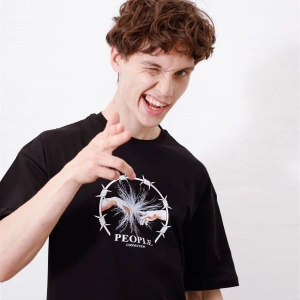 Unisex People Connection Siyah Tshirt