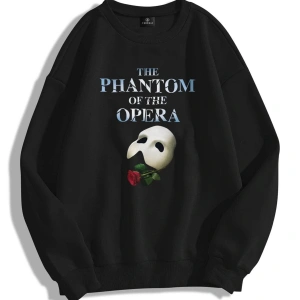 Unisex Phantom Of The Opera Bisiklet Yaka Sweatshirt Siyah