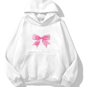 Unisex Pink Ribbon Sweatshirt Beyaz