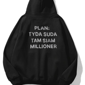 Unisex Plan Taş Baskılı Sweatshirt Siyah