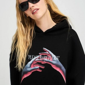 Unisex Please Baby Sweatshirt Hoodie Siyah