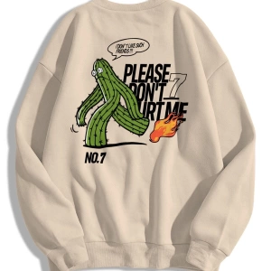 Unisex Please Dont Hurt Me Bisiklet Yaka Sweatshirt Hoodie