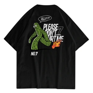 Unisex Please Dont Hurt Me Siyah Tshirt