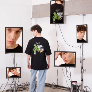 Unisex Please Dont Hurt Me Siyah Tshirt