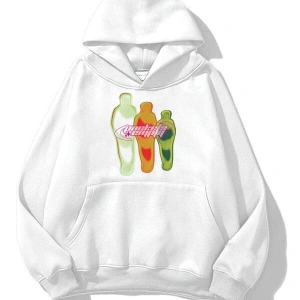 Unisex Pockets Empty Sweatshirt Beyaz