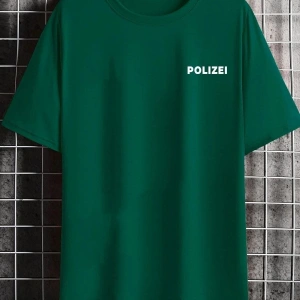 Unisex Polizei Baskılı T-shirt