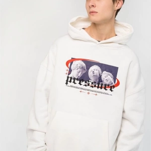 Unisex Pressure Sweatshirt Hoodie Beyaz