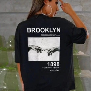 Unisex Rahat Kesim Brooklyn El Oversize T-shirt