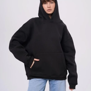 Unisex Rauh Welt Sweatshirt Siyah