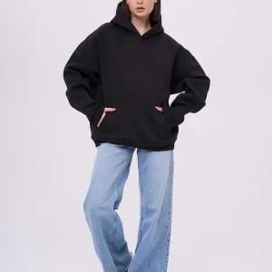 Unisex Rauh Welt Sweatshirt Siyah