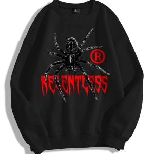 Unisex Relentless Bisiklet Yaka Sweatshirt Hoodie Siyah