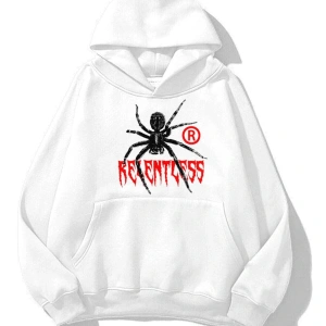 Unisex Relentless Sweatshirt Hoodie Beyaz