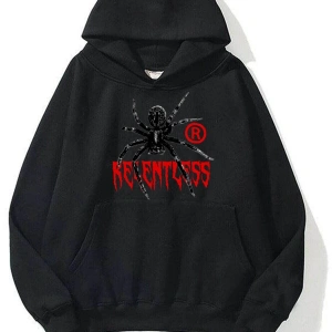 Unisex Relentless Sweatshirt Hoodie Siyah