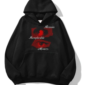 Unisex Remain Mystery Sweatshirt Hoodie Siyah