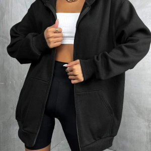 Unisex Renkli Oversize Kapüşonlu Fermuarlı Hırka