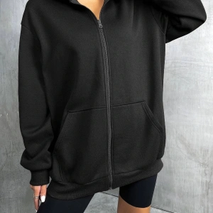 Unisex Renkli Oversize Kapüşonlu Fermuarlı Hırka