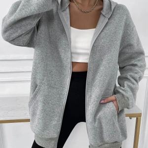 Unisex Renkli Oversize Kapüşonlu Fermuarlı Hırka