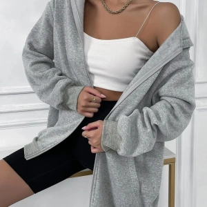 Unisex Renkli Oversize Kapüşonlu Fermuarlı Hırka