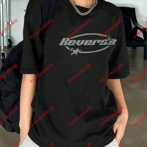 Unisex Reverse Baskılı Tshirt Siyah