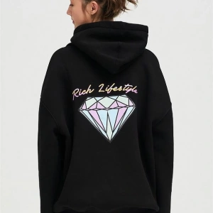 Unisex Rich Lifestyle Sweatshirt Hoodie Siyah