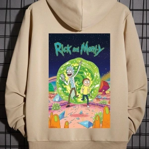 Unisex Rick And Morty Baskılı Sweatshirt TY-siyah-rickmorty