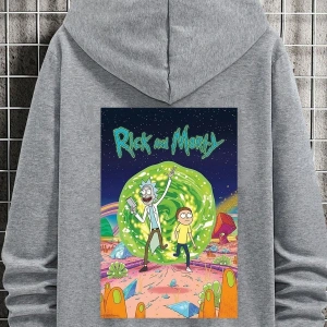 Unisex Rick And Morty Baskılı Sweatshirt TY-siyah-rickmorty