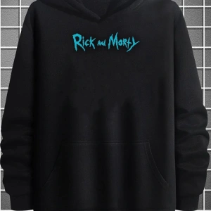 Unisex Rick And Morty Baskılı Sweatshirt TY-siyah-rickmorty