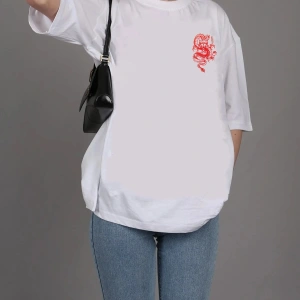 Unisex Şanslı Dragon Rahat Kesim Oversize T-shirt