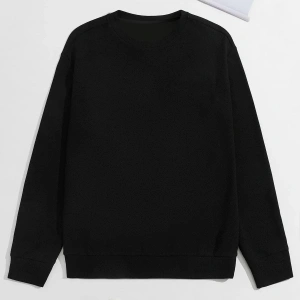 Unisex Scenery Baskılı Oversize Bisiklet Yaka Sweatshirt Siyah