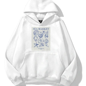 Unisex Sea Market Sweatshirt Beyaz